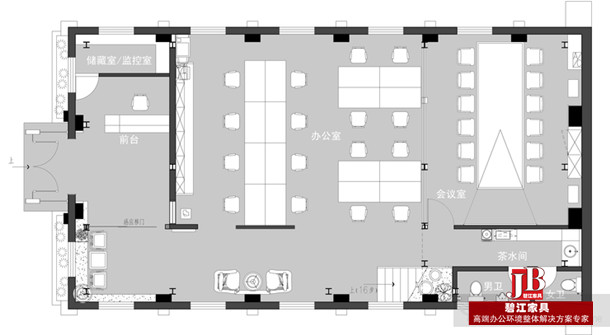 善水堂創意設計機構辦公家具配置圖紙1