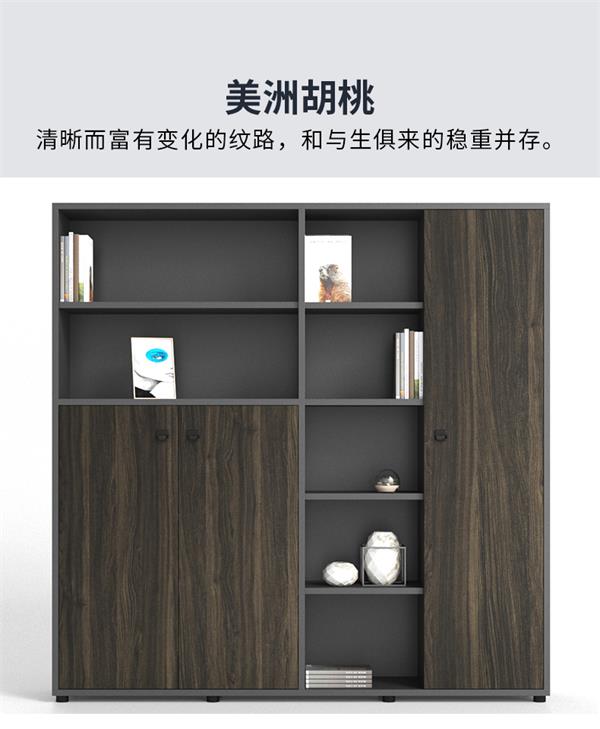 木質檔案資料書桌落地儲物帶門組合辦公室大文件柜子