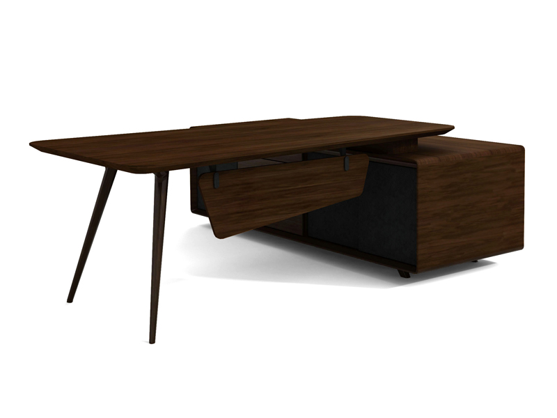 2.4m板式大班臺 鋼架倒角左右互換時尚老板桌EYF-01D24 2.4m板式大班臺 鋼架倒角左右互換時尚老板桌EYF-01D24